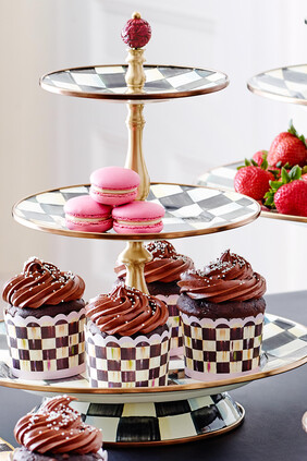 Courtly Check Enamel Three Tier Sweet Stand